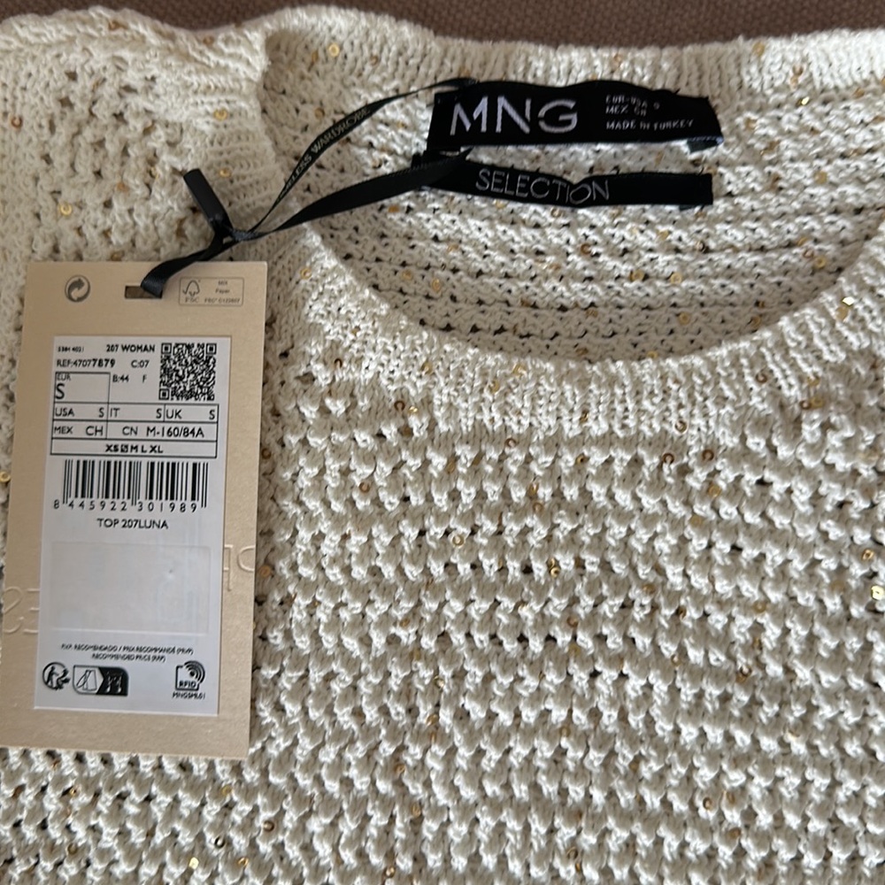 NWT Openwork Knit Top by Mango - Picture 6 of 8